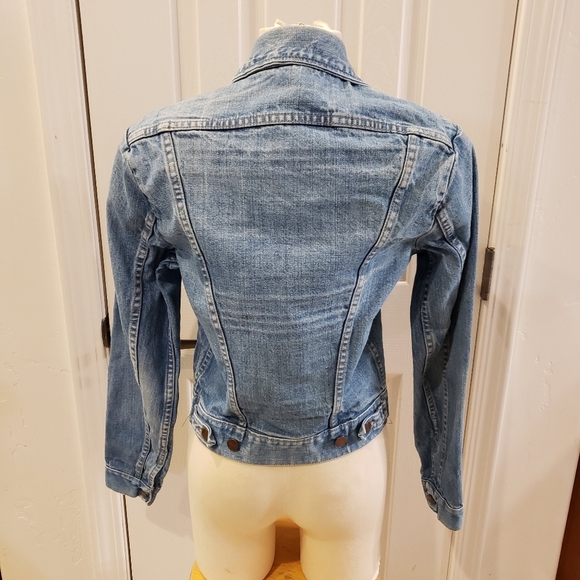 VINTAGE WRANGLER 70s Blue Jean Jacket Denim - Picture 5 of 10